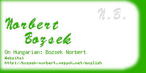 norbert bozsek business card
